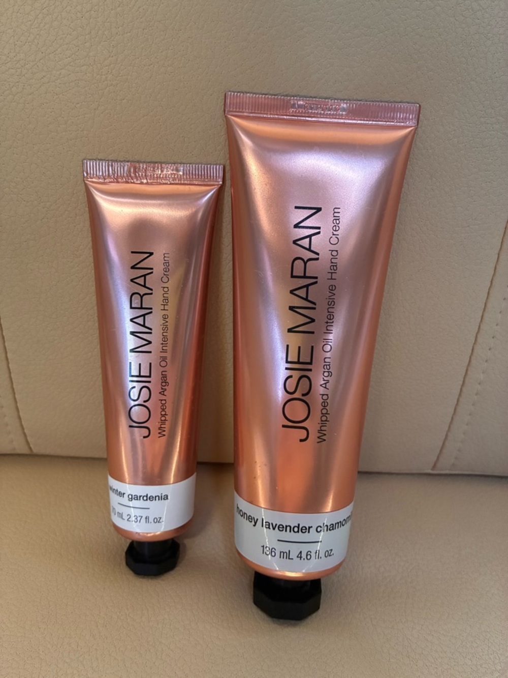 JOSIE MARAN Rose Gold Whipped Argan Oil Hand Cream Tubes